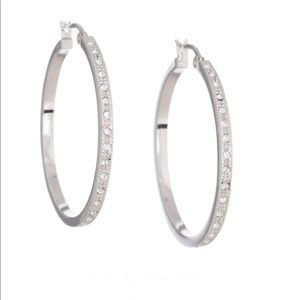 Brand New Annaleece Silver w/ Swarovski Hoops
